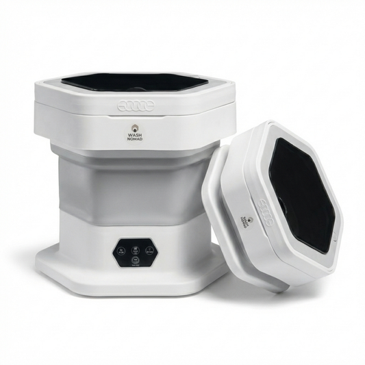 White electronic device with a hexagonal design on a white background